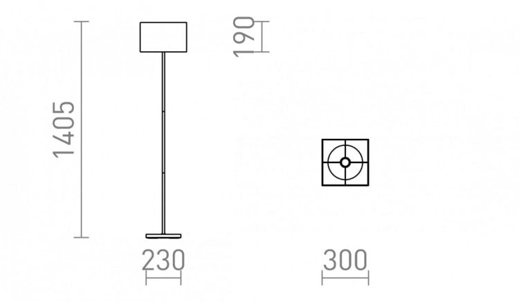 NYC/TEMPO 30/19 podłogowa  Polycotton biała/chrom 230V LED E27 15W