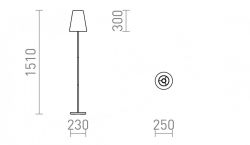 NYC/CONNY 25 podłogowa  Polycotton biała/chrom 230V LED E27 15W