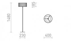 CORTINA/JAKARANDA podłogowa czarna/biała textil/metal 230V LED E27 15W