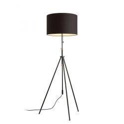 LUTON/RON 55 podłogowa  Polycotton czarna/czarna/metal 230V LED E27 15W