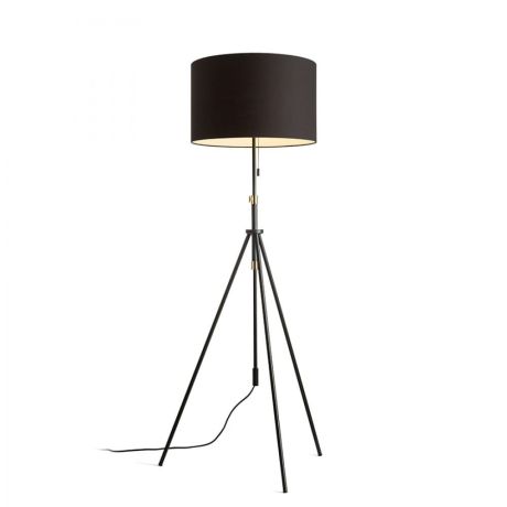 Przejdź do produktu LUTON/RON 55 podłogowa  Polycotton czarna/czarna/metal 230V LED E27 15W