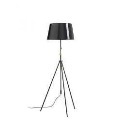 LUTON/RIDICK podłogowa błyszcząca czarna folia złota/czarna/metal 230V LED E27 15W