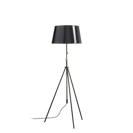 Przejdź do produktu LUTON/RIDICK podłogowa błyszcząca czarna folia złota/czarna/metal 230V LED E27 15W