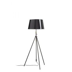 LUTON/RIDICK podłogowa błyszcząca czarna folia złota/czarna/metal 230V LED E27 15W