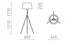 LUTON/RIDICK podłogowa błyszcząca czarna folia złota/czarna/metal 230V LED E27 15W