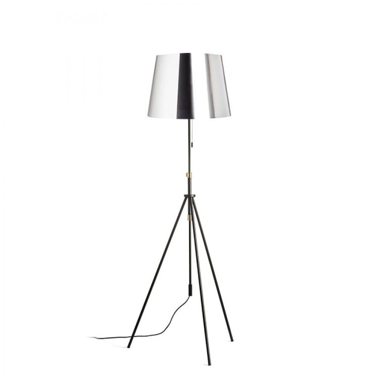 LUTON/ILUSION podłogowa  folia chromowana/czarna/metal 230V LED E27 15W