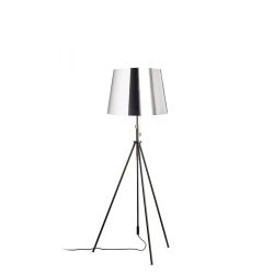 LUTON/ILUSION podłogowa  folia chromowana/czarna/metal 230V LED E27 15W