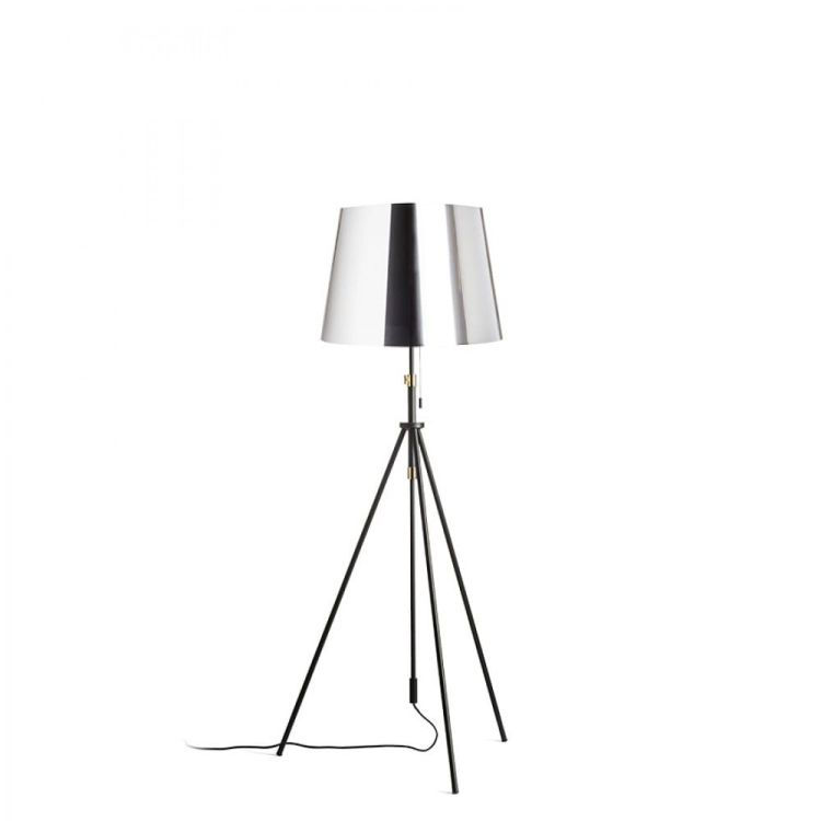 LUTON/ILUSION podłogowa  folia chromowana/czarna/metal 230V LED E27 15W