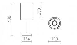 NYC/RON 15/20 stołowa  Monaco naftowa/srebrene PVC/nikiel 230V LED E27 15W