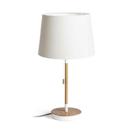 Przejdź do produktu KEITH/AMBITUS 30 stołowa z USB  Polycotton biała/buk 230V LED E27 15W