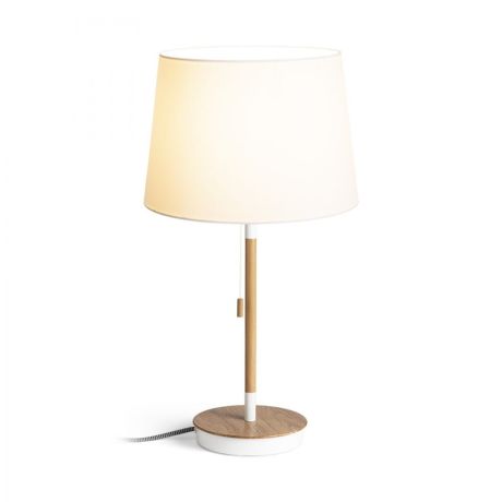 Przejdź do produktu KEITH/AMBITUS 30 stołowa z USB  Polycotton biała/buk 230V LED E27 15W