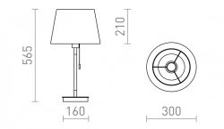 KEITH/AMBITUS 30 stołowa z USB  Polycotton biała/buk 230V LED E27 15W