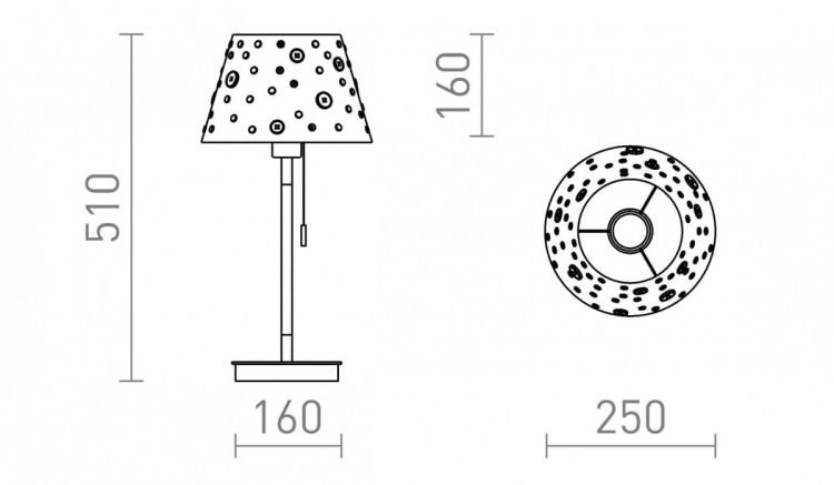 KEITH/DELISA stołowa z USB biała guziki/buk 230V LED E27 11W