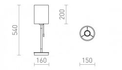 KEITH/RON 15/20 stołowa z USB  Polycotton biała/buk 230V LED E27 15W