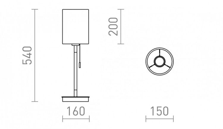 KEITH/RON 15/20 stołowa z USB  Polycotton biała/buk 230V LED E27 15W