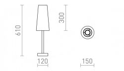 MAUI/CONNY 15/30 stołowa  Polycotton biała/drewno 230V LED E27 11W