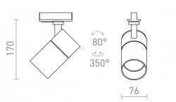 WISH 20 DIMM do 1-faz. szyny biała  230V LED 20W 36°  3000K 4000K 5000K