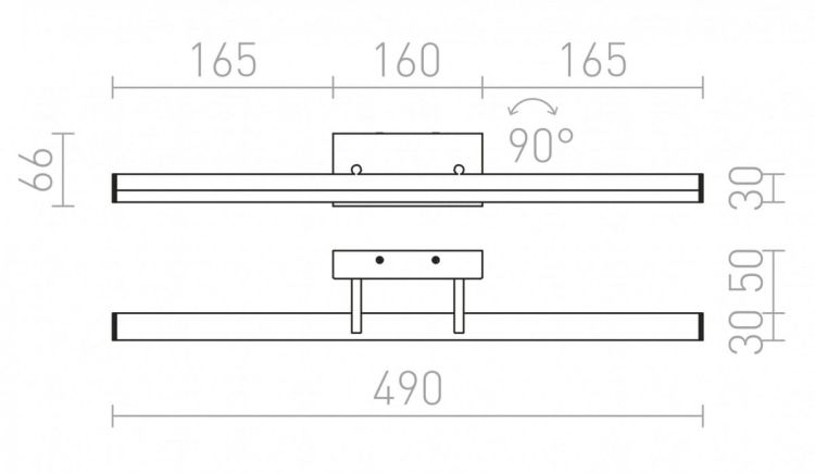SWAY łazienkowa  chrom 230V LED 12W IP44  3000K