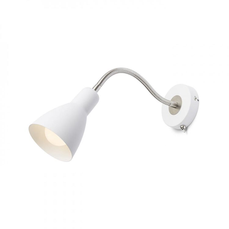 KAYA ścienna biała nikiel mat 230V LED E27 15W