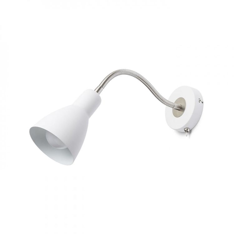 KAYA ścienna biała nikiel mat 230V LED E27 15W
