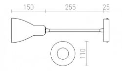 KAYA ścienna biała nikiel mat 230V LED E27 15W