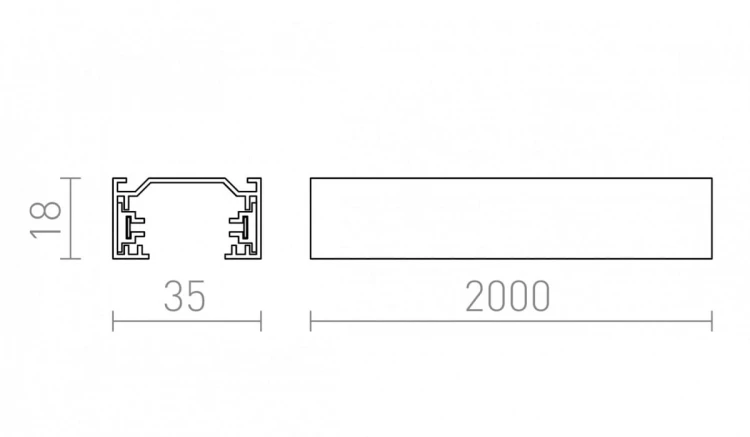 1F 2m szyna czarna  230V