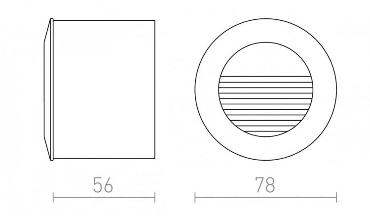MARCO wpuszczana biała  230V LED 3W IP54  3000K