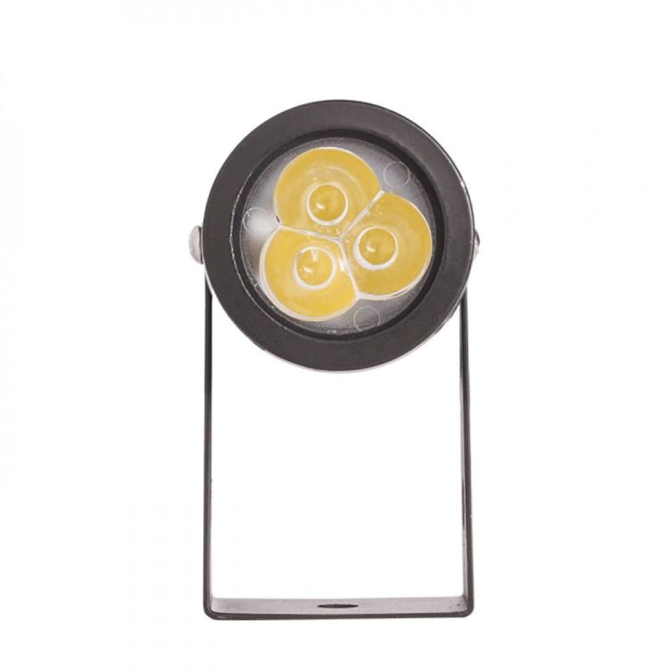 GUN na klinie czarna  230V LED 3x1W 30° IP65  3000K