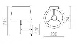 BROADWAY ścienna biała chrom 230V LED E27 15W