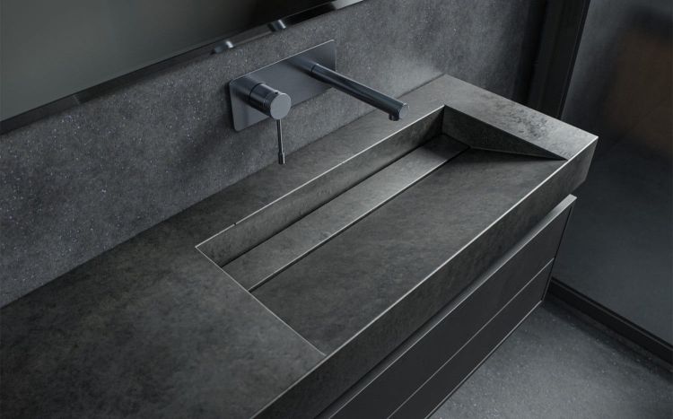 Umywalka z betonu architektonicznego na wymiar Durabad Q70C NW antracyt beton