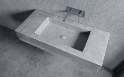 Umywalka z betonu architektonicznego na wymiar Durabad Q60C NW jasny beton