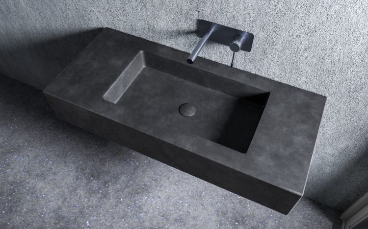 Umywalka z betonu architektonicznego na wymiar Durabad Q60C NW ciemny beton
