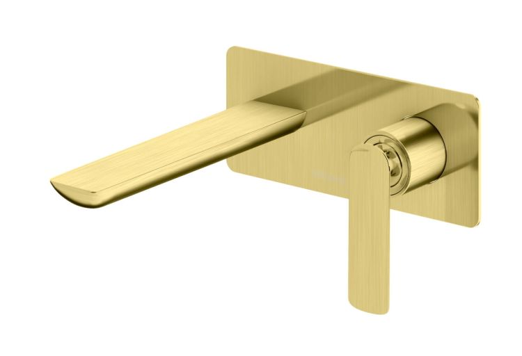Bateria umywalkowa podtynkowa z wylewką złoty szczotkowany Kohlman Experience Gold Brushed QW185EGDB