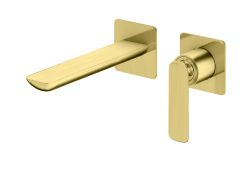 Bateria umywalkowa podtynkowa z wylewką złoty szczotkowany Kohlman Experience Gold Brushed QB180EGDB