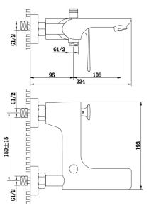 Bateria wannowa, ścienna złoty szczotkowany Kohlman Experience Gold Brushed QW110EGDB