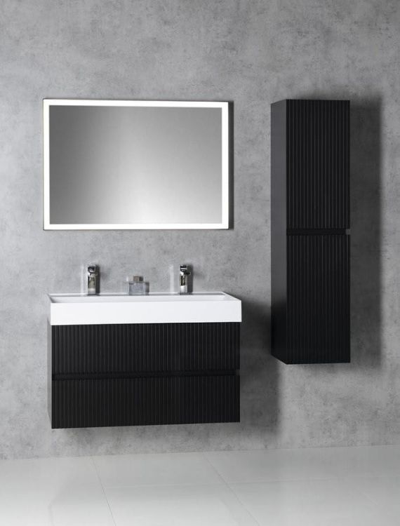 FILENA szafka umywalkowa 95x51,5x43cm, czarny mat strip
