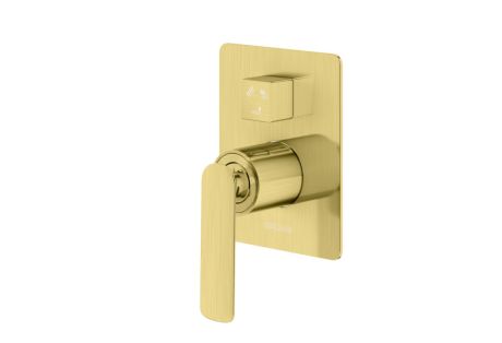 Przejdź do produktu Bateria wannowa, podtynkowa 12x15 cm, 3-drożna, z przełącznikiem mechanicznym złoty szczotkowany Kohlman Experience Gold Brushed QW211EGDB