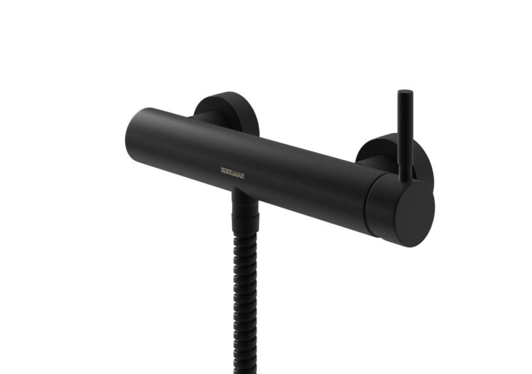 Bateria prysznicowa ścienna czarna Kohlman Roxin Black QW120RB