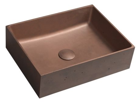 Przejdź do produktu FORMIGO umywalka betonowa nablatowa, 47,5x36,5cm, miedź mat