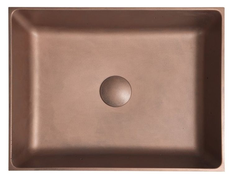 FORMIGO umywalka betonowa nablatowa, 47,5x36,5cm, miedź