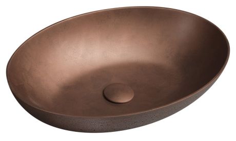 Przejdź do produktu FORMIGO umywalka betonowa nablatowa, 60x40cm, miedź mat
