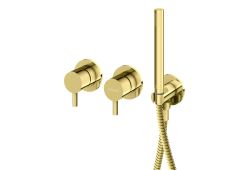 Złota bateria wannowa podtynkowa Kohlman Axel Gold QW260AGD