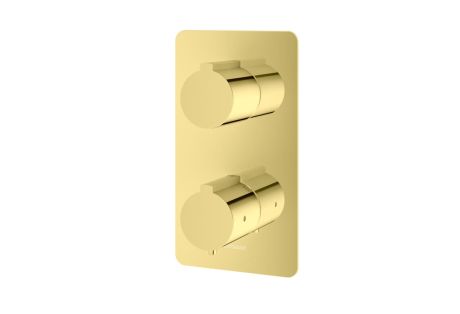 Przejdź do produktu Bateria wannowa 2-drożna podtynkowa termostatyczna 12x21 cm złoty szczotkowany Kohlman Experience Gold QW432EGD