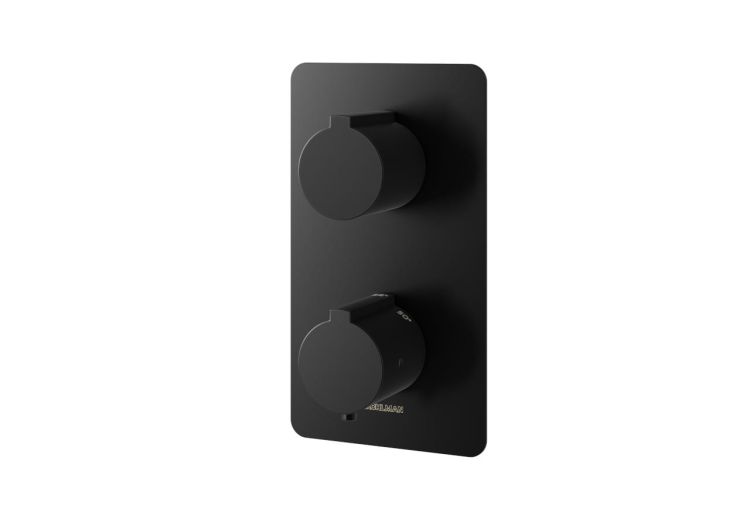 Bateria wannowa 2-drożna podtynkowa termostatyczna 12x21 cm czarny mat Kohlman Experience Black QW432EB