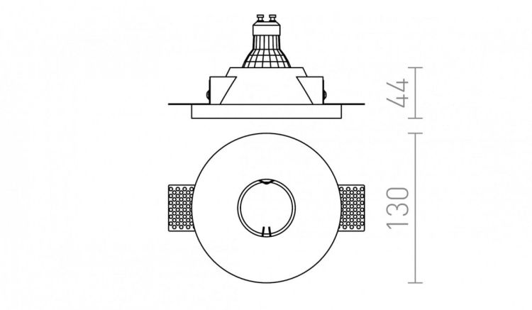 DAG R 83 wpuszczana  gipsowa 230V GU10 35W