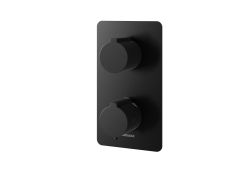 Bateria wannowa 3-drożna podtynkowa termostatyczna 12x21 cm czarny mat Kohlman Experience Black QW433EB