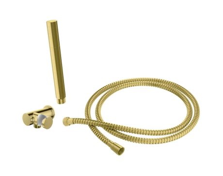 Przejdź do produktu Zestaw prysznicowy ze słuchawką, wężem, uchwytem i przyłączem Kohlman Experience Gold Brushed SP4EGDB+EGDB+QW004AEGDB złoty szczotkowany