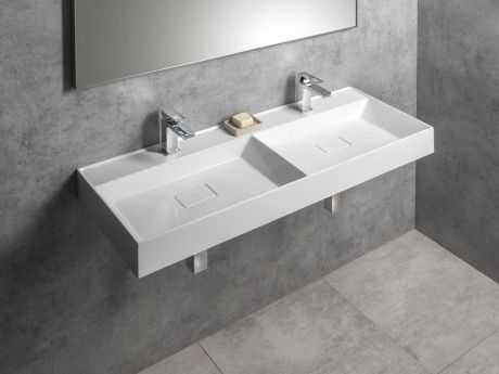 Przejdź do produktu GODIVA umywalka kompozytowa podwójna 119x44cm, biały