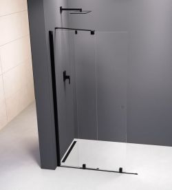 MODULAR SHOWER ścianka z wysuwanym panelem 1400 mm, czarny