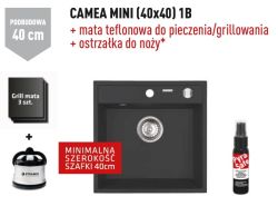 Zlewozmywak jednokomorowy 40x40cm 1B Pyramis Camea Mini 070013501 czarny
